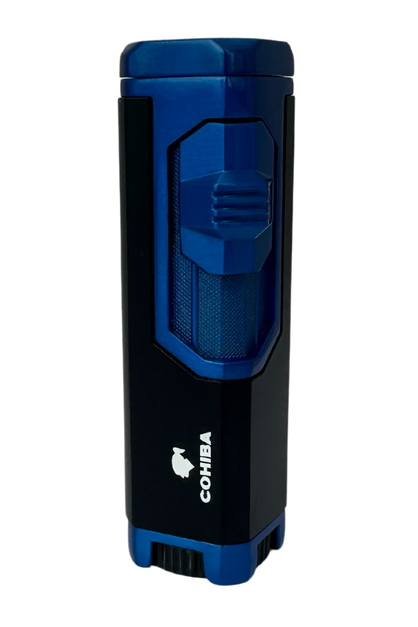 TR7624,Cohiba 4 Torch Pürmüz Mavi-Siyah Puro Çakmağı