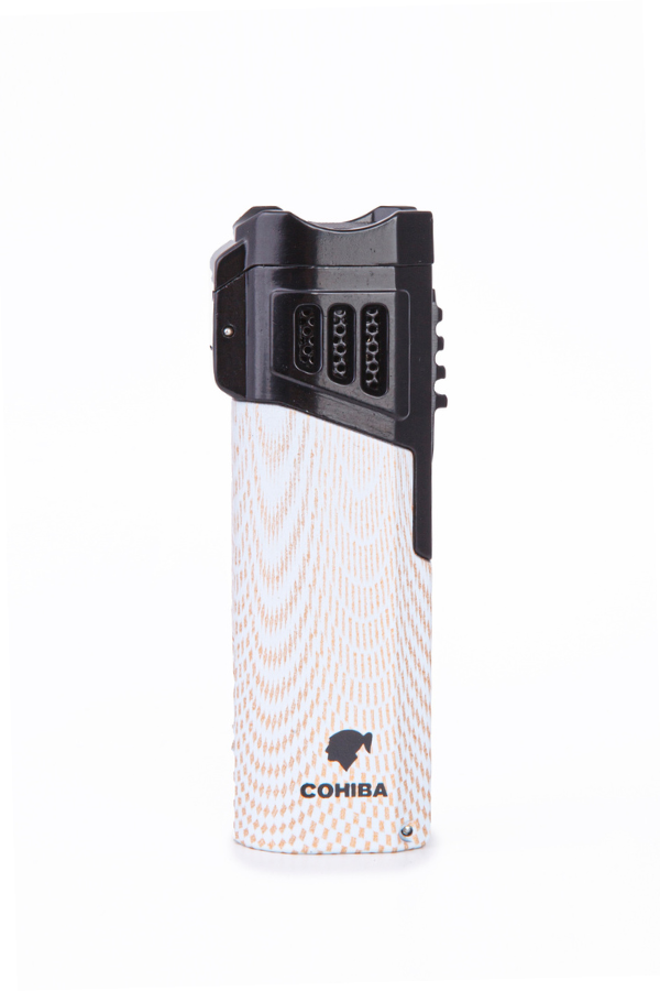 TR7956,Cohiba 4 Torch Pürmüz Beyaz Desenli Puro Çakmağı