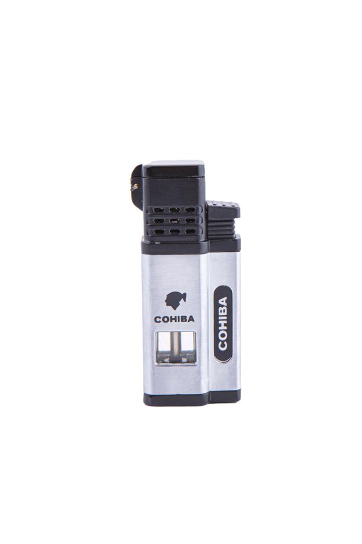 TR4644,Cohiba Dört Torch Gümüş-Siyah Puro Çakmağı