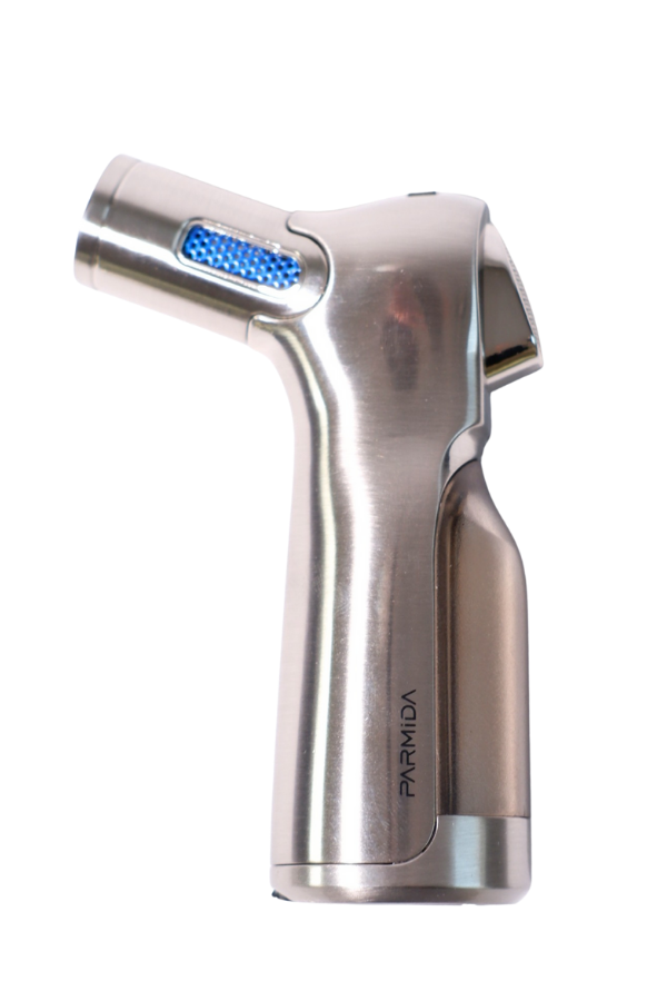 TR8945,Parmida 4 Torch Pürmüz Gümüş Masa Tipi Puro Çakmağı