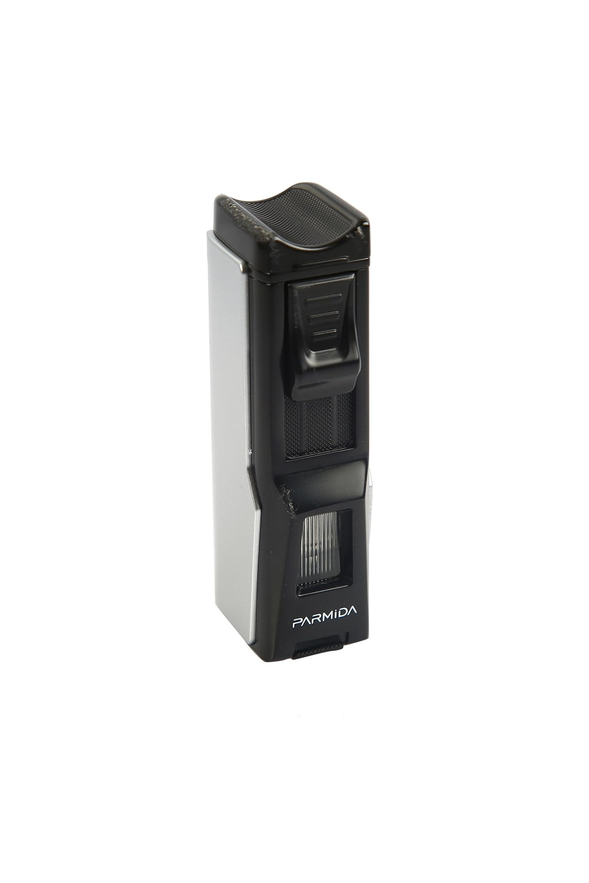 TR4683,Parmida Dört Torch Gümüş-Siyah Puro Çakmağı