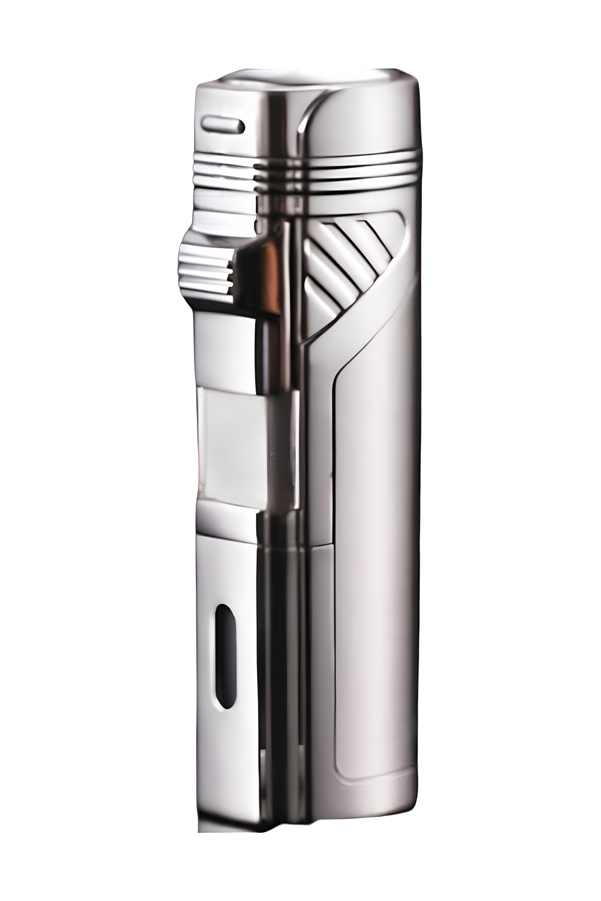 TR8624,Promise 4 Torch Pürmüz Gümüş Dahili Delicili Metal Puro Çakmağı