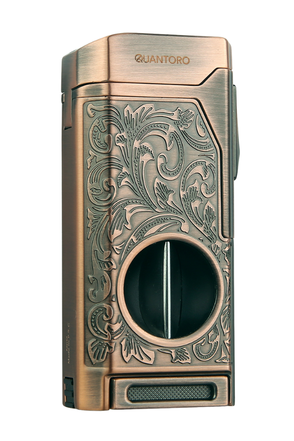 TRZ1133,Quantoro Dört Torch Pürmüz V-Kesici/Delicili Bakır Metal Puro Çakmağı