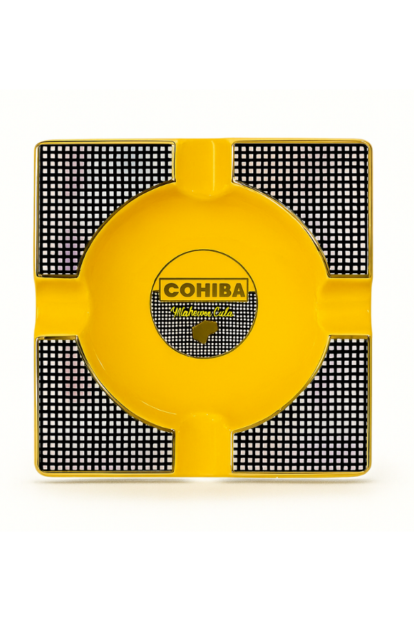 TR8865,Cohiba Sarı Porselen Dörtlü Büyük Puro Küllüğü