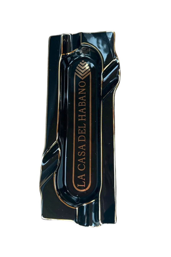 TR8848,La Casa Del Habano Siyah Porselen Dörtlü Puro Küllüğü