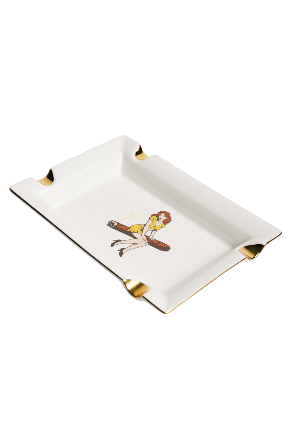 TRM3023,Firebird Cigar Lady Beyaz Dörtlü Porselen Puro Küllüğü