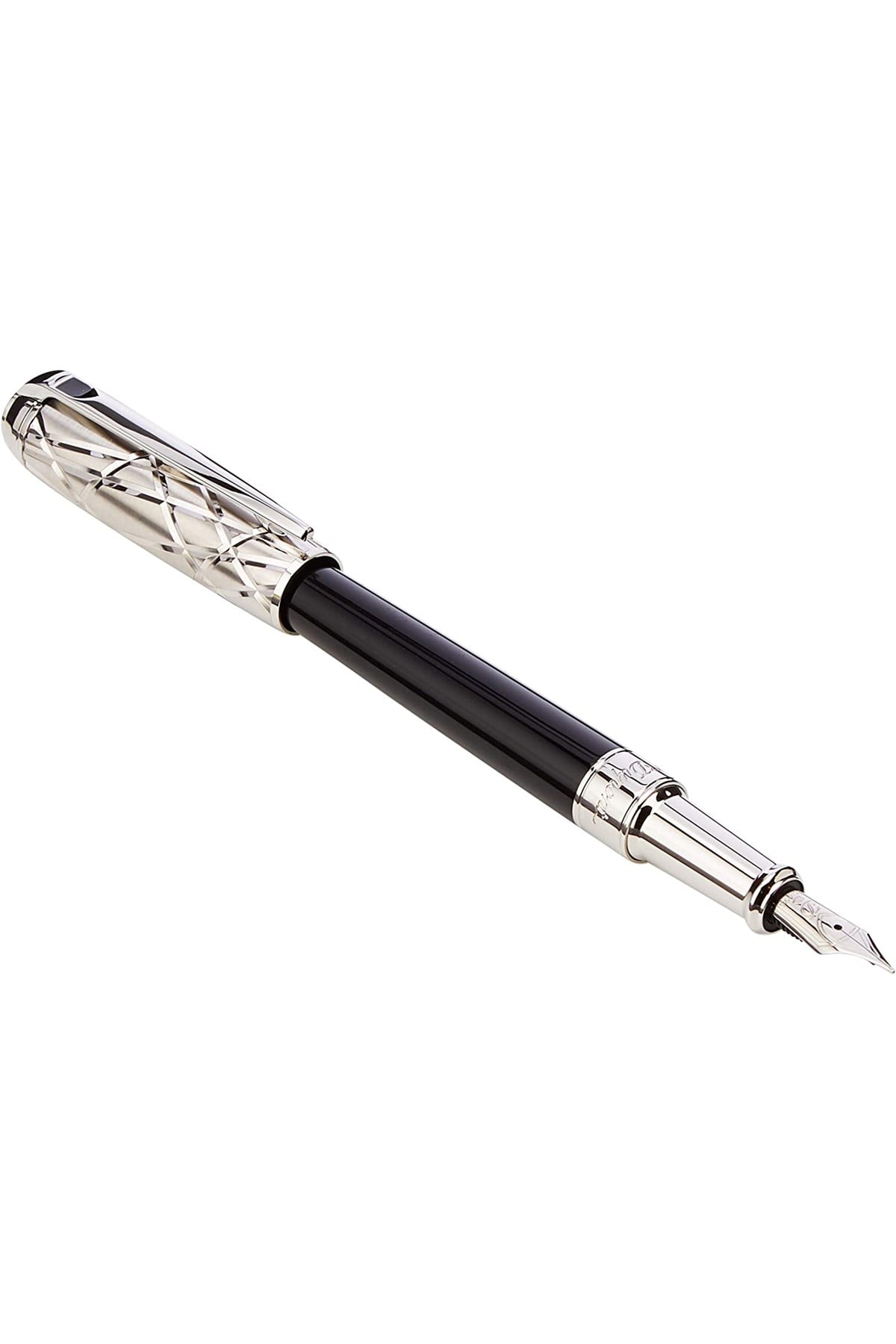 TR4487,S.T Dupont Siyah-Gümüş Dolma Kalem 410108