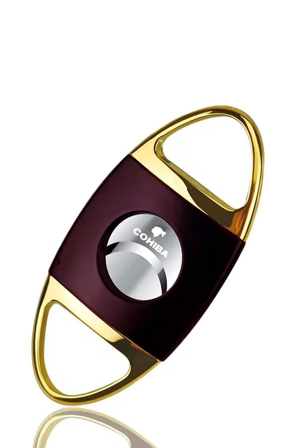 TR8722,Cohiba Gold-Bordo Desenli Metal Puro Makası Kesici