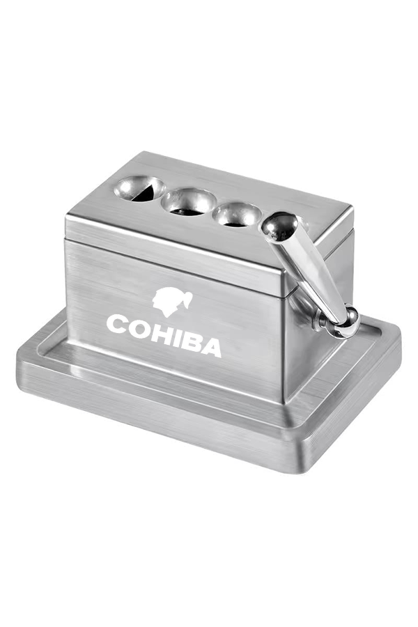 TR8728,Cohiba Gümüş Masa Tipi 4 Fonksiyonlu Metal Puro Makası Kesici