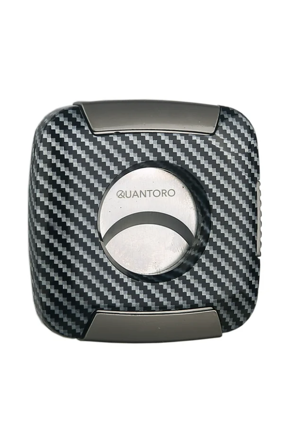 TRZ2028,Quantoro Gunmetal Karbon Desenli Kare Giyotin Metal Puro Makası Kesici