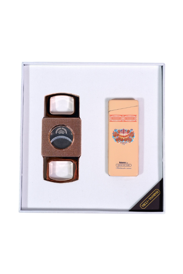 TR9113,Cohiba Özel Seri H. Upmann Çakmak Kesici İkili Krem Puro Seti