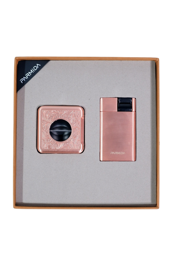 TR9103,Parmida Çakmak Kesici İkili Bronz Puro Seti