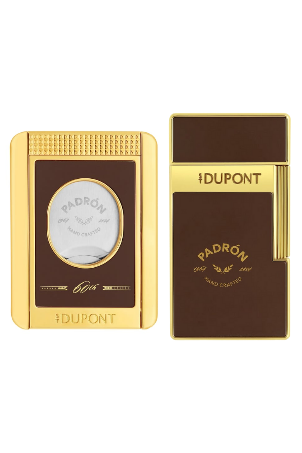 ST-PDR-001,S.T. Dupont Padron Kahverengi Çakmak Küllük İkili Puro Seti