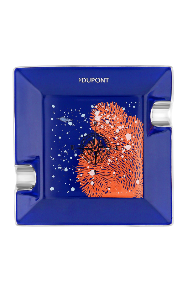 TR9127,S.T. Dupont Porselen 20.000 Leagues Under the Seas Mavi İkili Küllük 6153