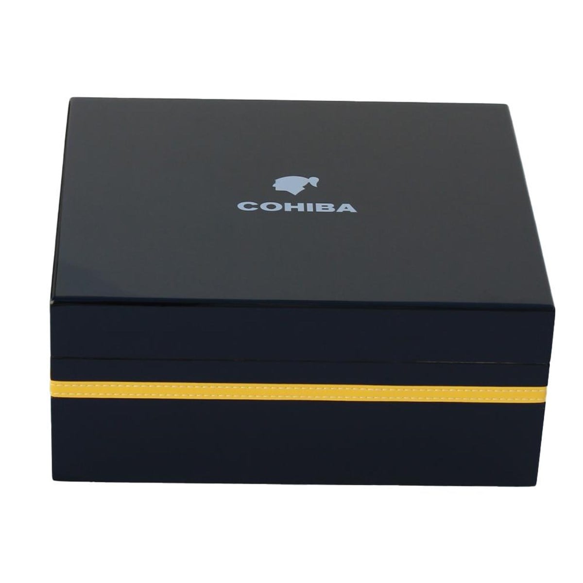 TR3223,Cohiba Siyah-Sarı Şeritli Humidor Puro Kutusu