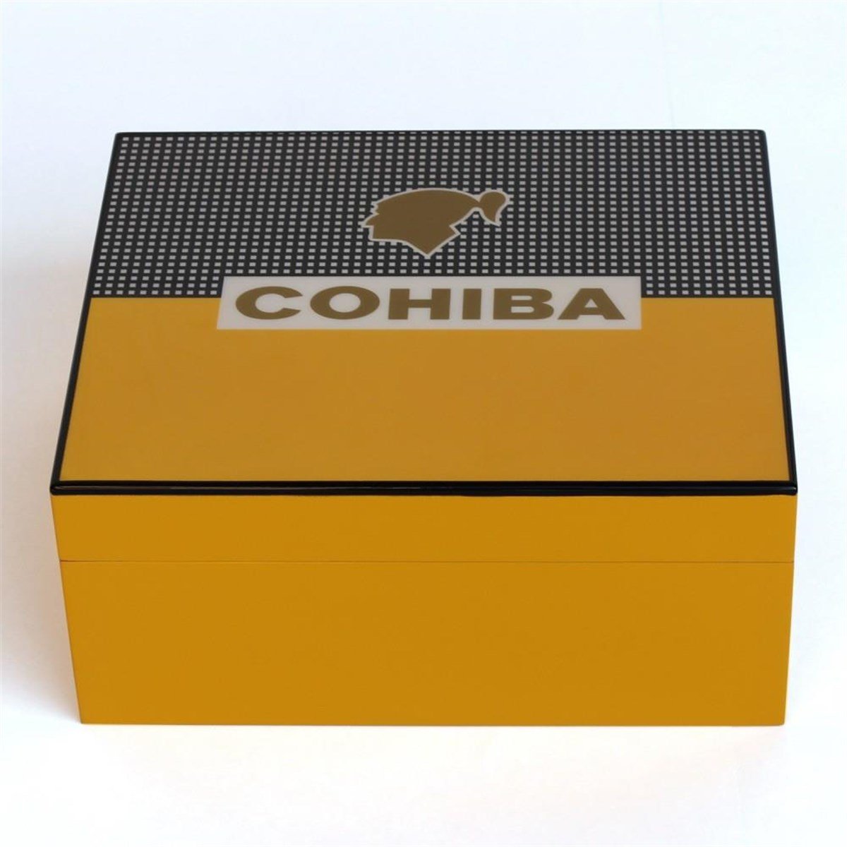 TR3213,Cohiba Sarı-Gri Nokta Desenli Humidor Puro Kutusu
