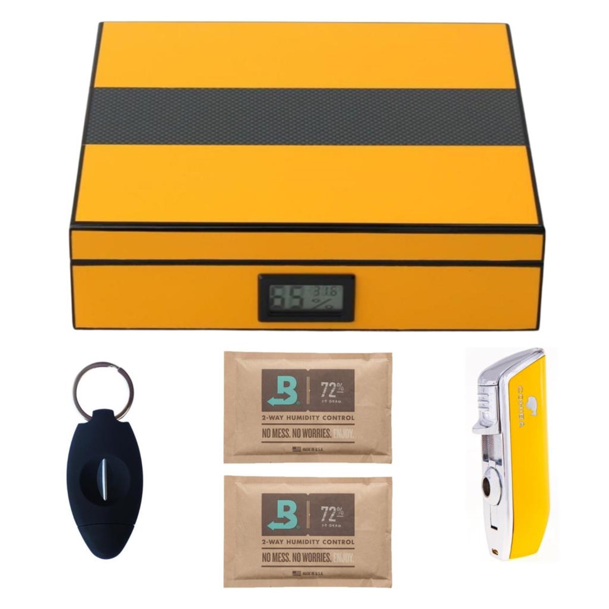 TRPKT003,PremiumQuality Küçük Humidor Puro Seti (2 Adet Boveda 72 60 Gram Hediyeli)