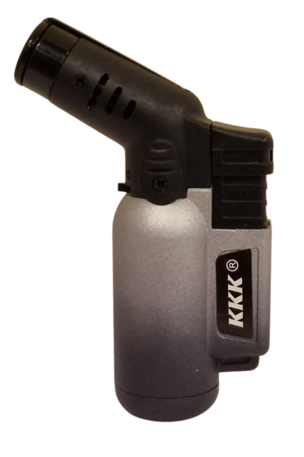 TR8014,PremiumQuality Gümüş-Siyah Tek Torch Pürmüz Masa Tipi Plastik Puro Çakmağı