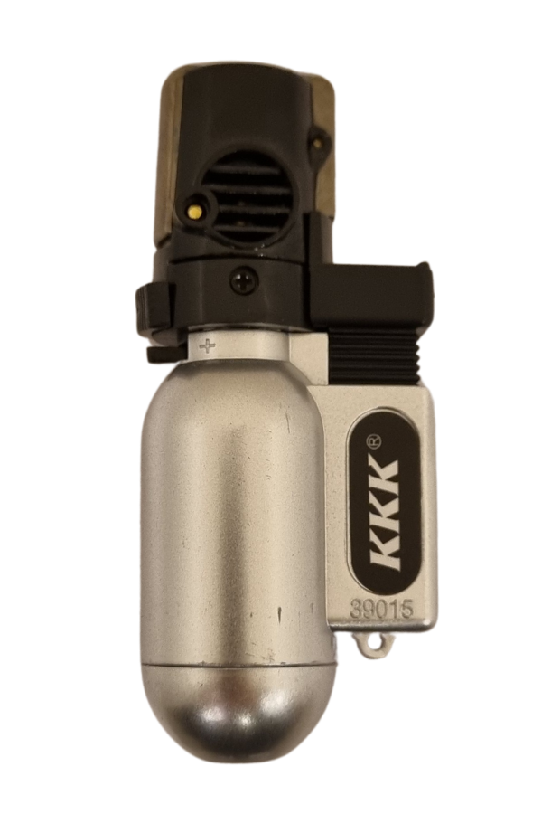 TR7985,PremiumQuality Gümüş Plastik Masa Tipi Tek Torch Pürmüz Puro Çakmağı