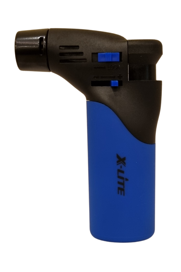 TR8002,X-Lite Mavi Masa Tipi Tek Torch Pürmüz Plastik Puro Çakmağı