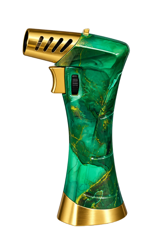 TRM1026,Eurojet Tek Torch Pürmüz & Soft Flame Yeşil Gold Masa Tipi Puro Çakmağı
