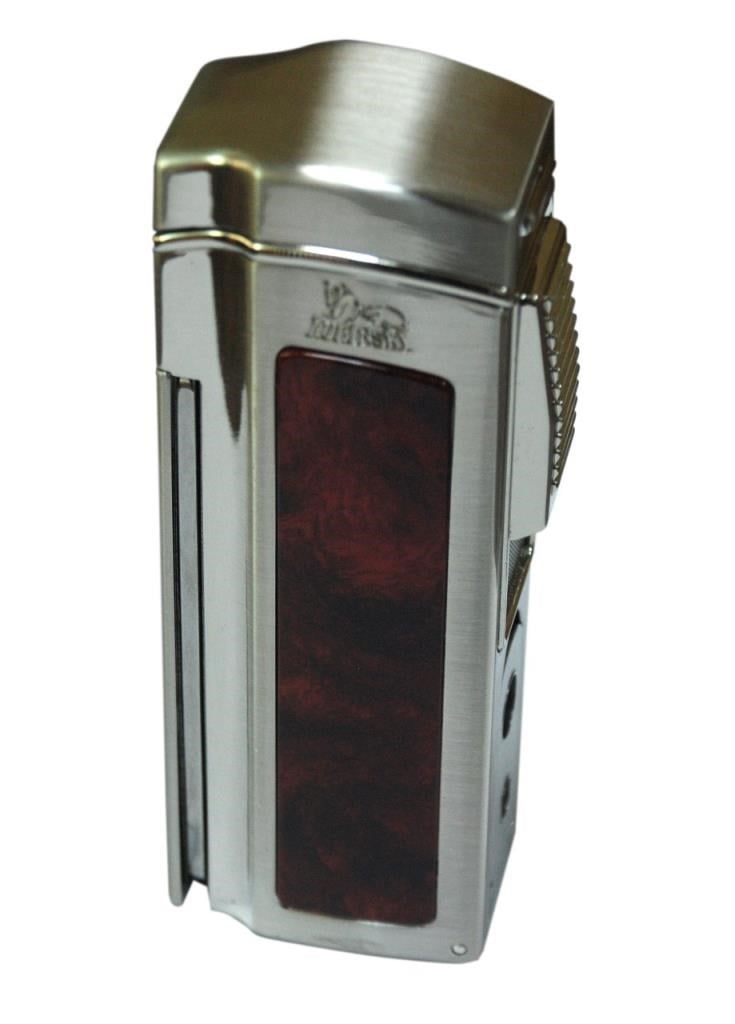 TR869,Lubinski Dört Torch Pürmüz Gümüş Masa Tipi Puro Çakmağı