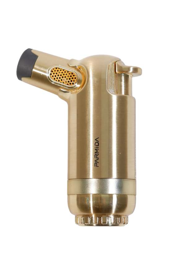 TR9240,Parmida 3 Torch Pürmüz Gold Masa Tipi Metal Puro Çakmağı