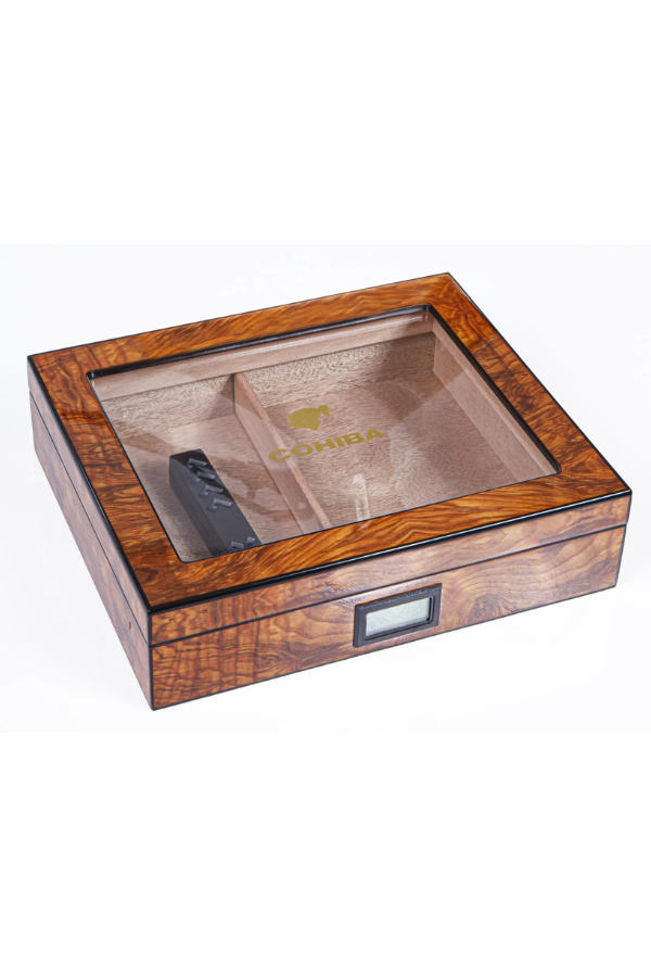 TR8789,Cohiba Kahverengi Desenli Sedir Humidor Puro Kutusu
