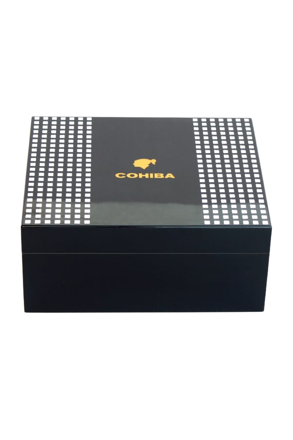 TR6709,Cohiba Siyah Nokta Desenli Sedir Humidor Puro Kutusu