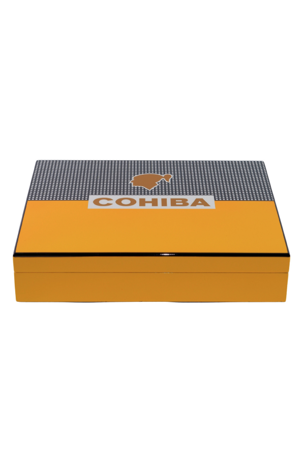 TR8784,Cohiba Sarı-Gri Nokta Desenli Sedir Humidor Puro Kutusu