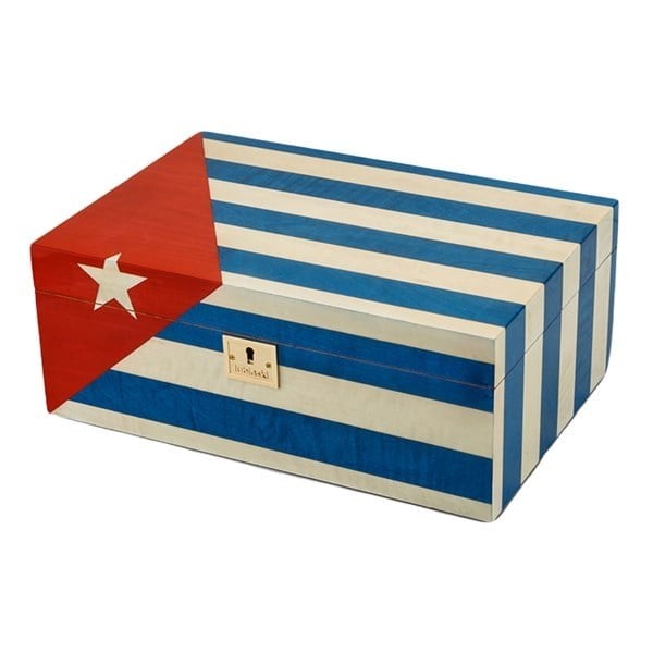 LB-023,Lubinski Cedar Puro Kutusu Humidor Cuba Flag 50s