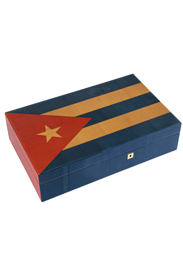 TR8404,PremiumQuality Cuban Flag Sedir Humidor Puro Kutusu