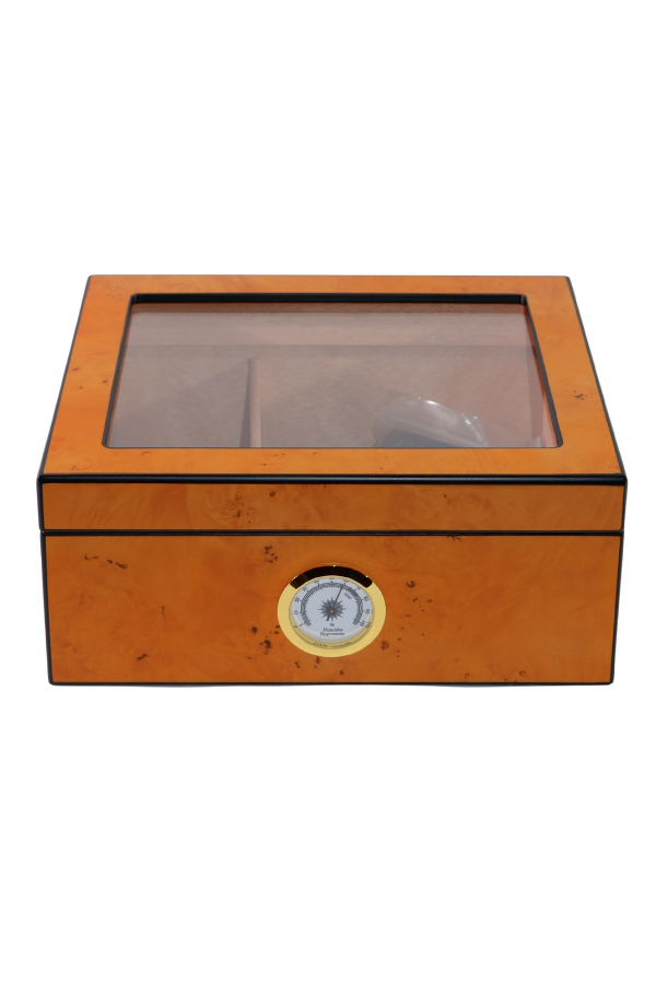 TR8790,PremiumQuality Reina Taba Desenli Sedir Humidor Puro Kutusu