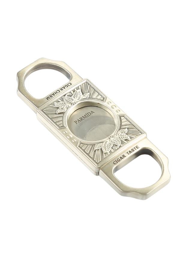 TR7382,Parmida Gümüş İşlemeli Metal Puro Makası Kesici
