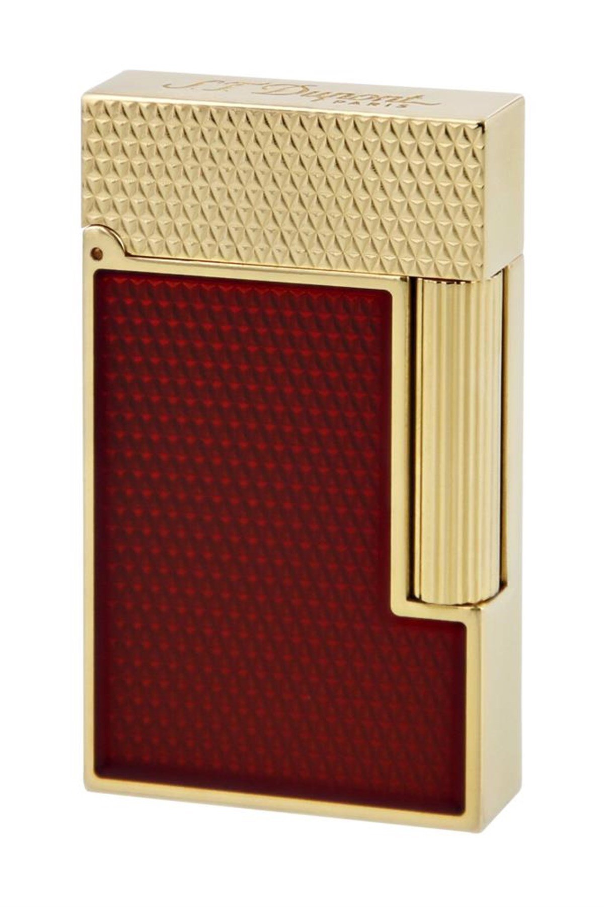 TR4815,S.T. Dupont Ligne 2 Red Lacquer Guilloche Puro Çakmağı C16616