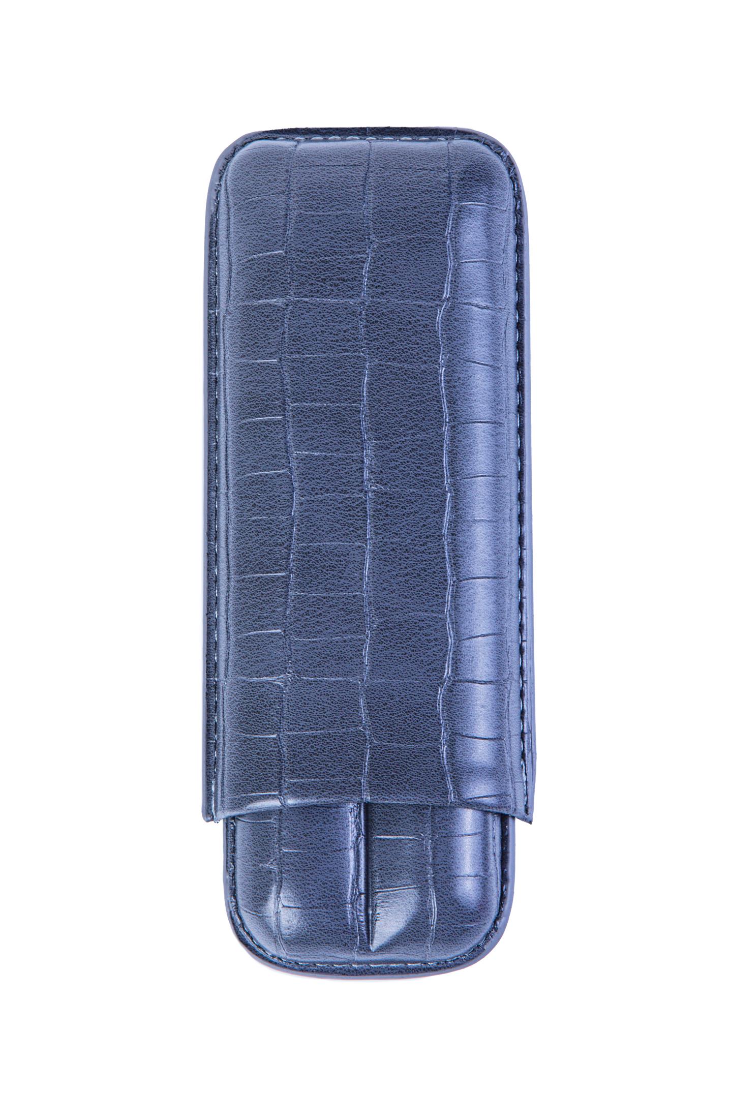 TR8192,Cohiba Gri Timsah Desenli İkili Puro Kılıfı