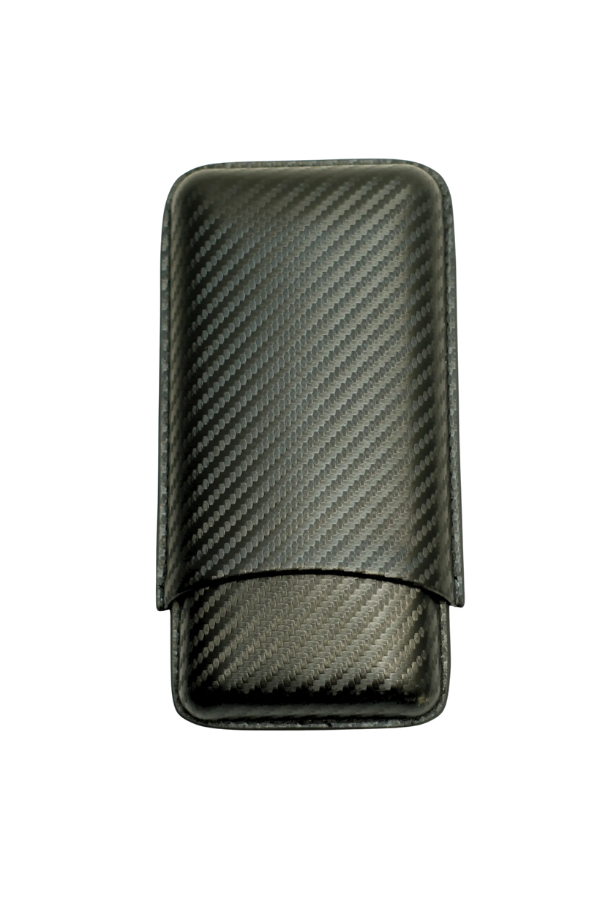 TR9792,Cohiba Karbon Desenli Üçlü Deri Puro Kılıfı