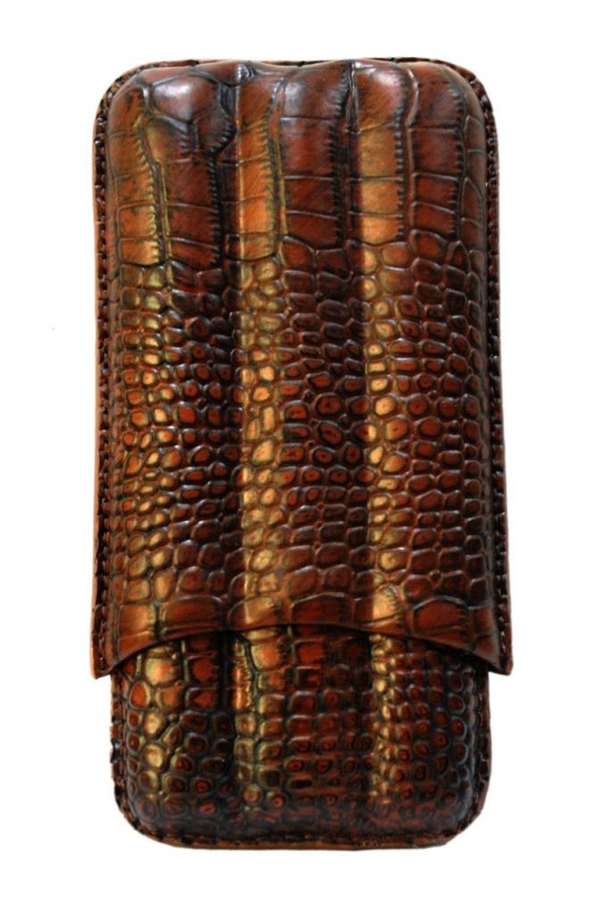 TR885,Cohiba Timsah Desen 3'lü Puro Kılıfı