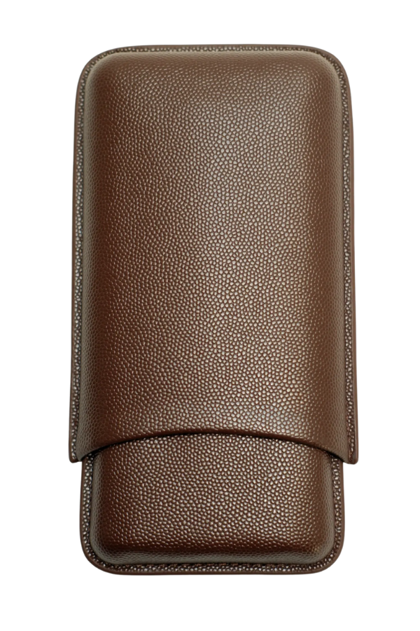 TR10032,Cohiba Kahverengi Üçlü Deri Puro Kılıfı