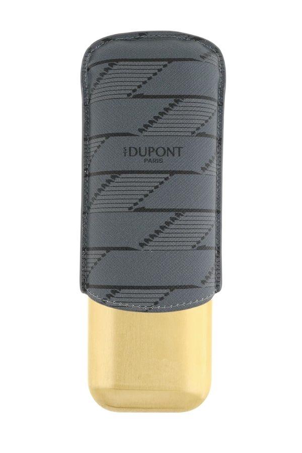 TR8779,S.T. Dupont Coated Canvas Monogram Siyah İkili Deri Puro Kılıfı 183479