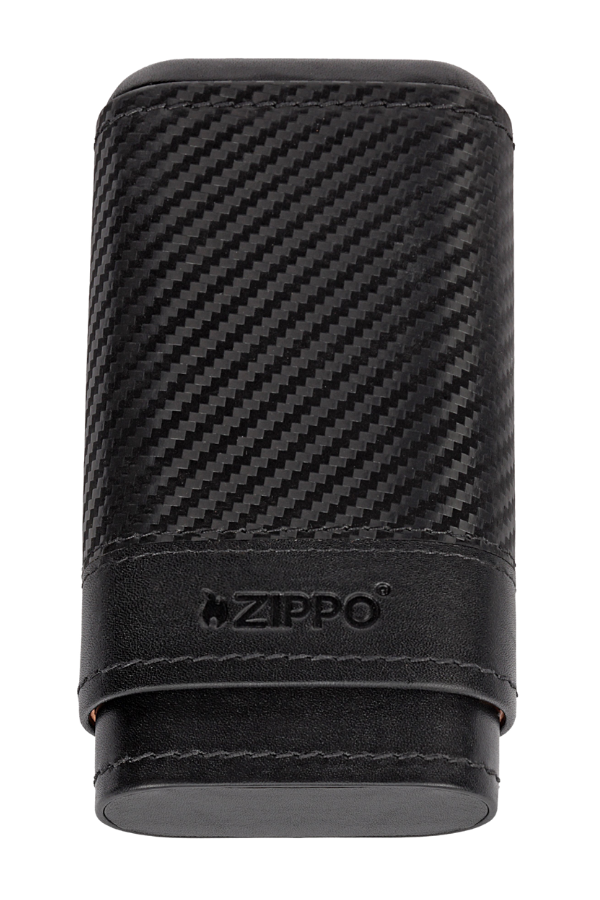 TRM4013,Zippo Karbon İçi Sedir Siyah İkili Küçük Deri Puro Kılıfı