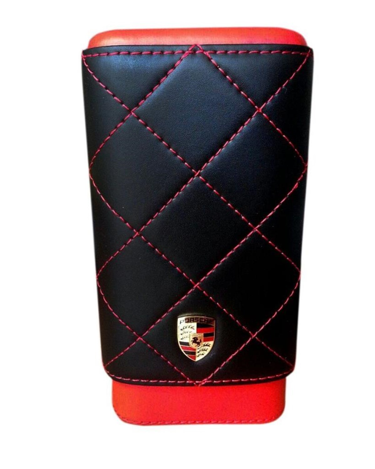 TR744,Porsche Üçlü Siyah İçi Sedir Puro Kılıfı 