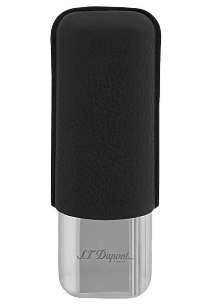TR6665,S.T. Dupont Krom Siyah İkili Puro Kılıfı 183260
