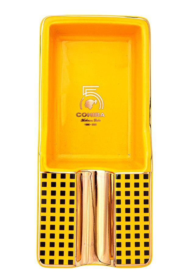 TR7356,Cohiba 55. Yıl Sarı Tekli Porselen Puro Küllüğü