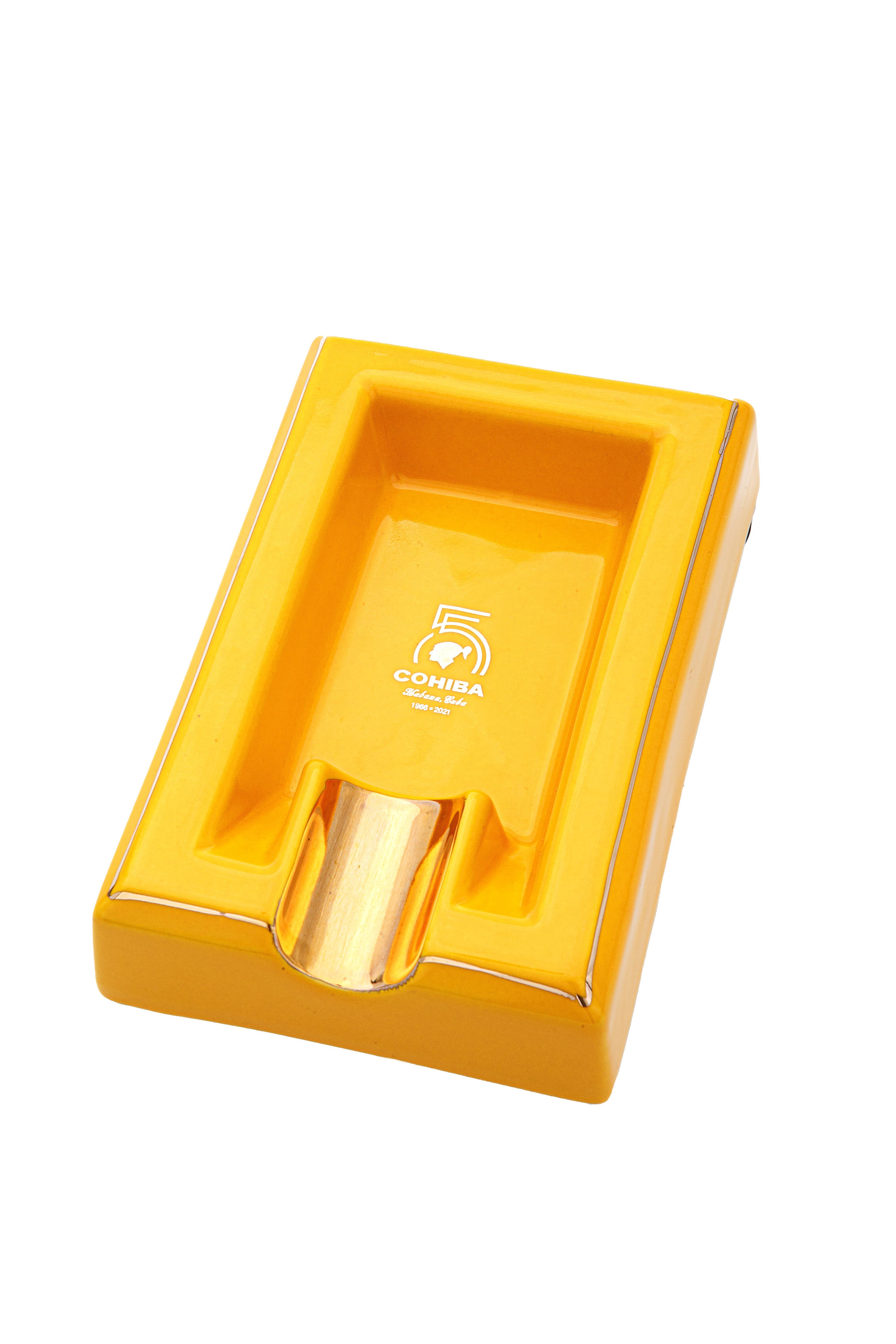 TR7355,Cohiba 55. Yıl Sarı Tekli Porselen Puro Küllüğü