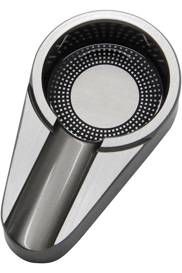 TR7057,PQ Gümüş Gunmetal Porselen Tekli Puro Küllüğü