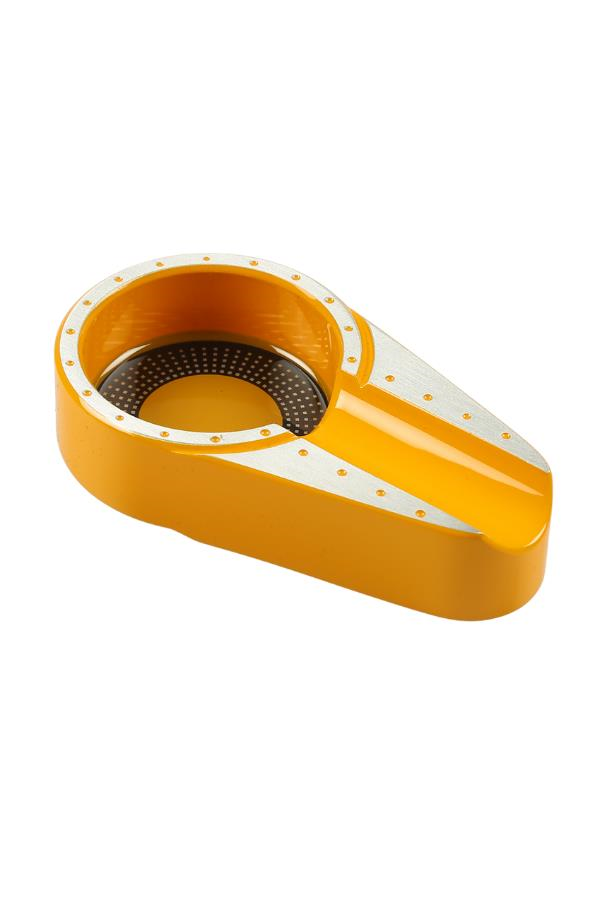 TR7061,PQ Sarı-Gümüş Porselen Tekli Puro Küllüğü