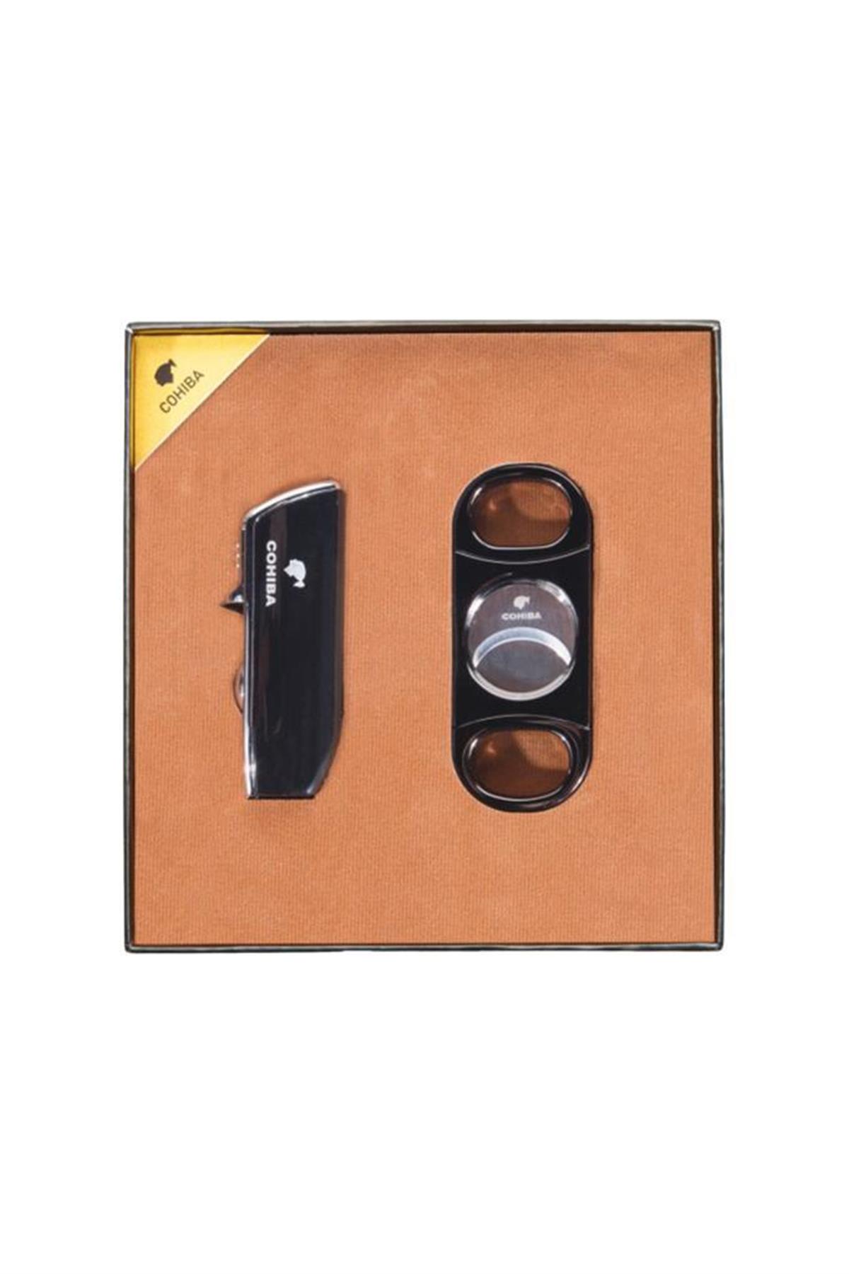 TR5736,Cohiba Çakmak Kesici İkili Set