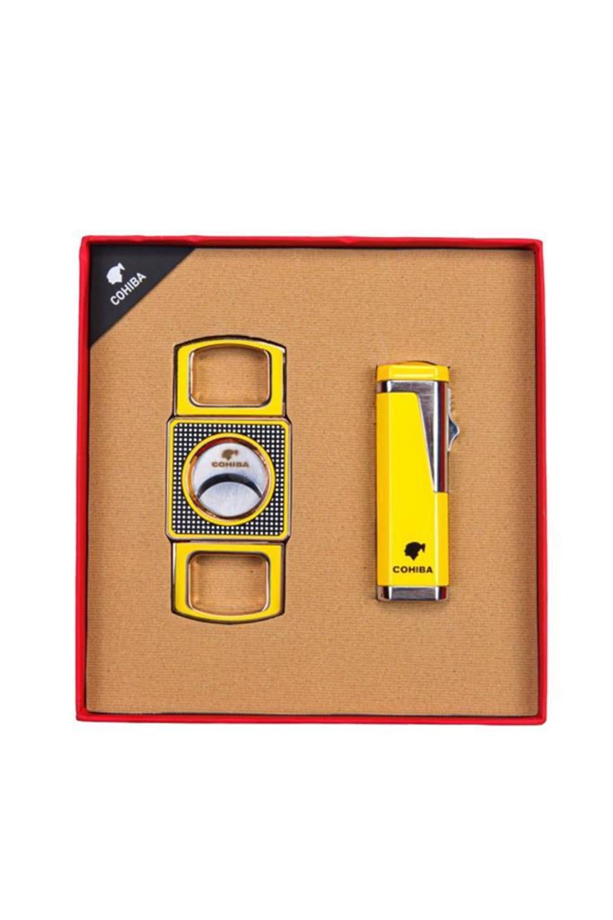 TR5734,Cohiba Çakmak Kesici İkili Set