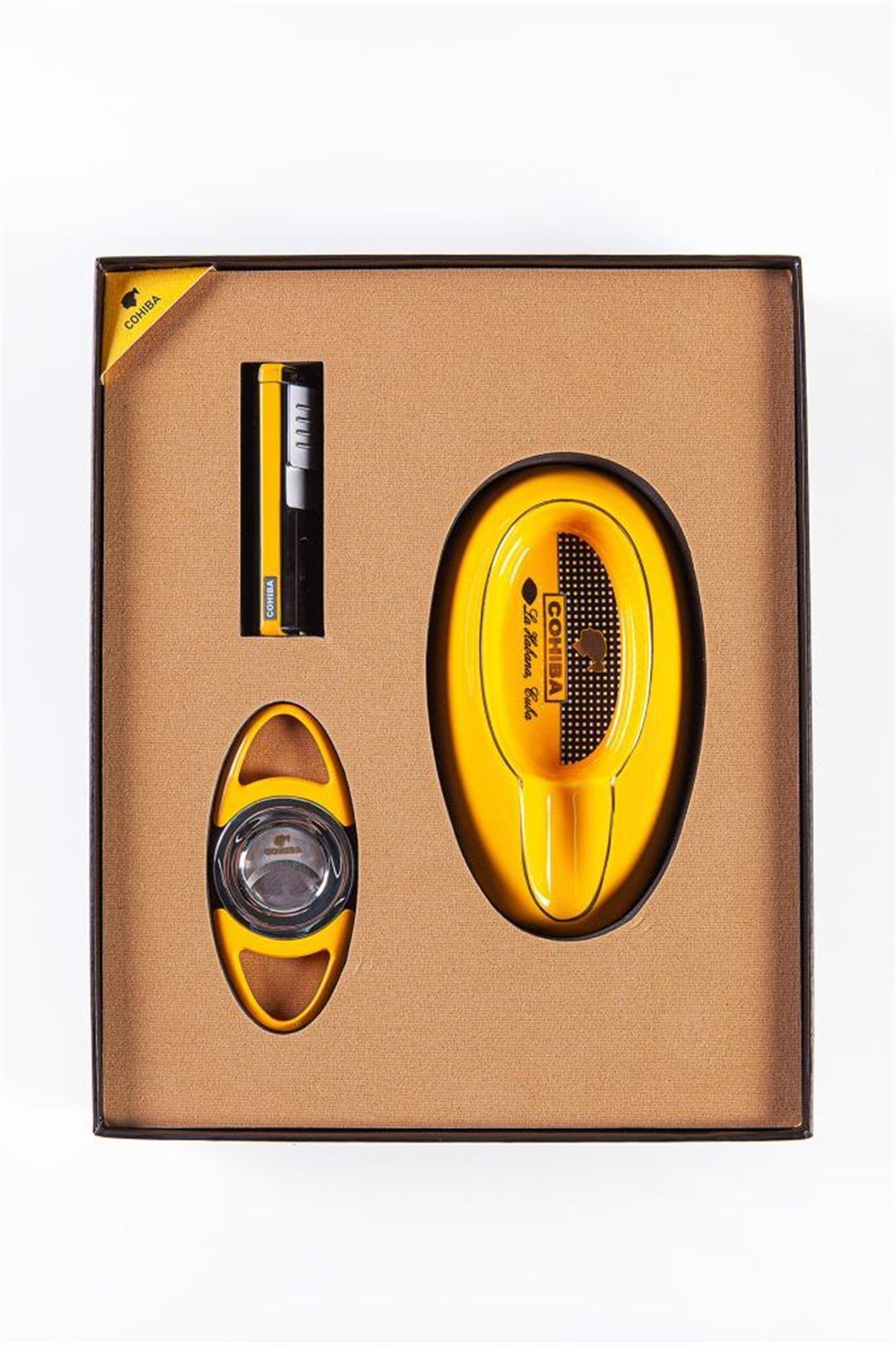 TR2611,Cohiba Çakmak Kesici Küllük Üçlü Set